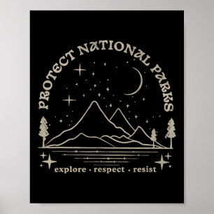 Affiche Résistez à protéger nos parcs nationaux Graphic An