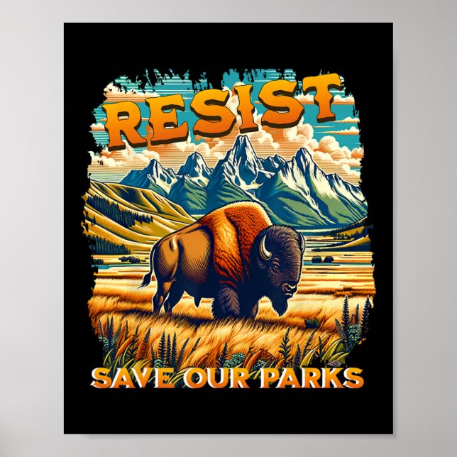 Affiche Résistez À Sauver Nos Parcs Aller Nos Parcs Nation (Devant)