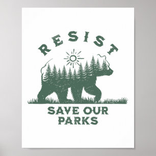Affiche Résistez À Sauver Nos Parcs Nos Parcs Nationaux Ou