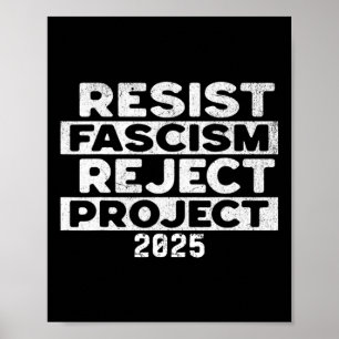 Affiche Résistez au fascisme, rejetez le Projet 2025