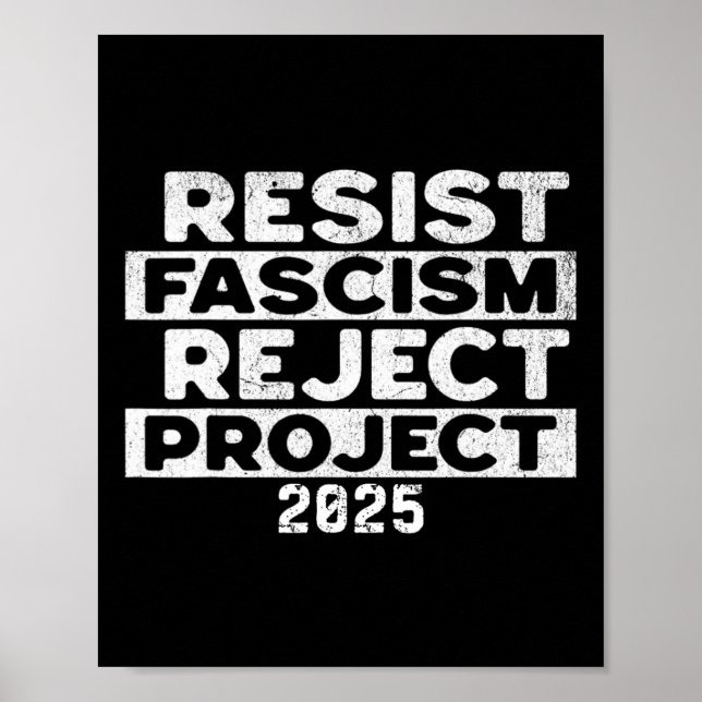 Affiche Résistez au fascisme, rejetez le Projet 2025  (Devant)