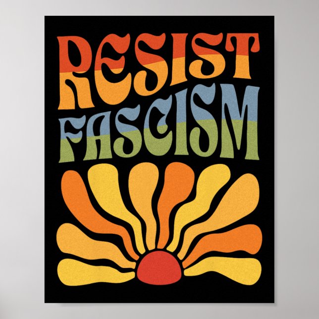 Affiche Résistez au fascisme Rétro Boho Feminist Pro Choic (Devant)