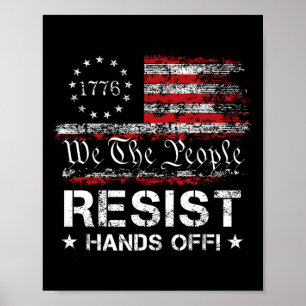 Affiche Résistez aux mains écartées vintage We The People