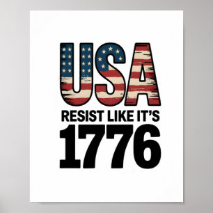 Affiche Résistez comme c'est 1776 Soldats patriotiques USA