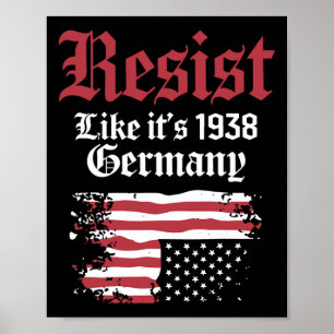 Affiche Résistez comme c'est 1938 Allemagne Drapeau améric