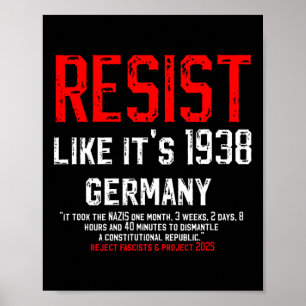 Affiche Résistez comme si c'était en 1938 L'Allemagne reje