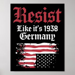Affiche Résistez Comme Son Drapeau Allemand 1938 Usa