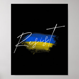 Affiche Résistez Drapeau Ukraine Ukrainien