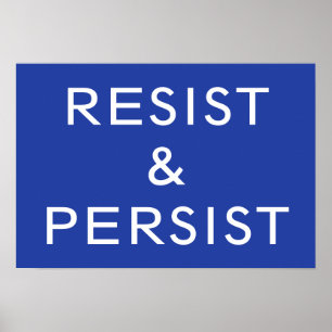 Affiche Résistez et persistez bleu