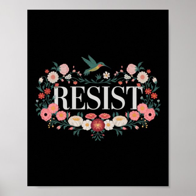 Affiche Résistez Fleur Protestation Trump Anti Trump 5  (Devant)