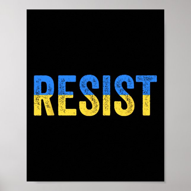Affiche Résistez Soutenez l'Ukraine avec l'Ukraine Protest (Devant)