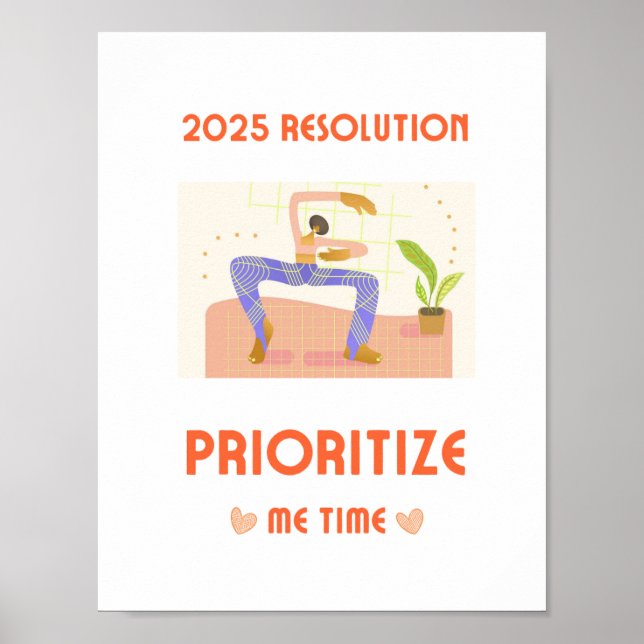 Affiche RÉSOLUTION 2025 PRIORITAIRE MOI TEMPS mur art (Devant)