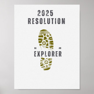 Affiche Résolution Travel 2025 être un mur d'art explorate