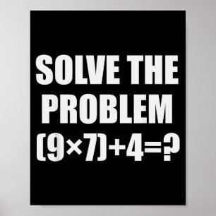 Affiche Résoudre le problème drôle 67 Meme Brainrot Math T