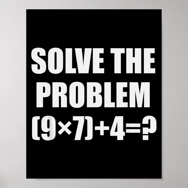Affiche Résoudre le problème drôle 67 Meme Brainrot Math T (Devant)
