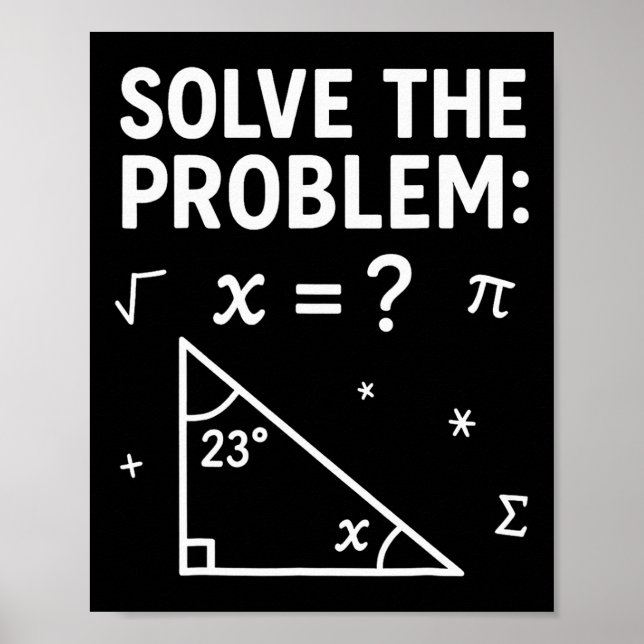 Affiche Résoudre le problème Faire le calcul 67 Mème Drôle (Devant)