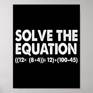 Affiche Résoudre l'équation Prof de maths drôle 67 Mème Si