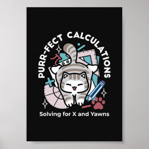 Affiche Résoudre X et les bâillements – Pun mathématique a