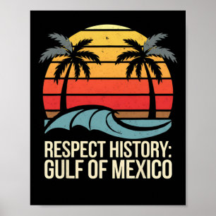 Affiche Respect Histoire Golfe Du Mexique Retro Plage Vint
