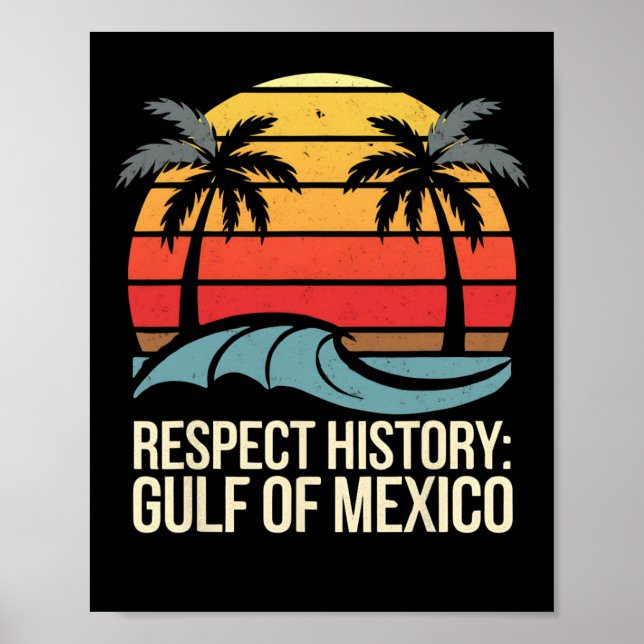 Affiche Respect Histoire Golfe Du Mexique Retro Plage Vint (Devant)