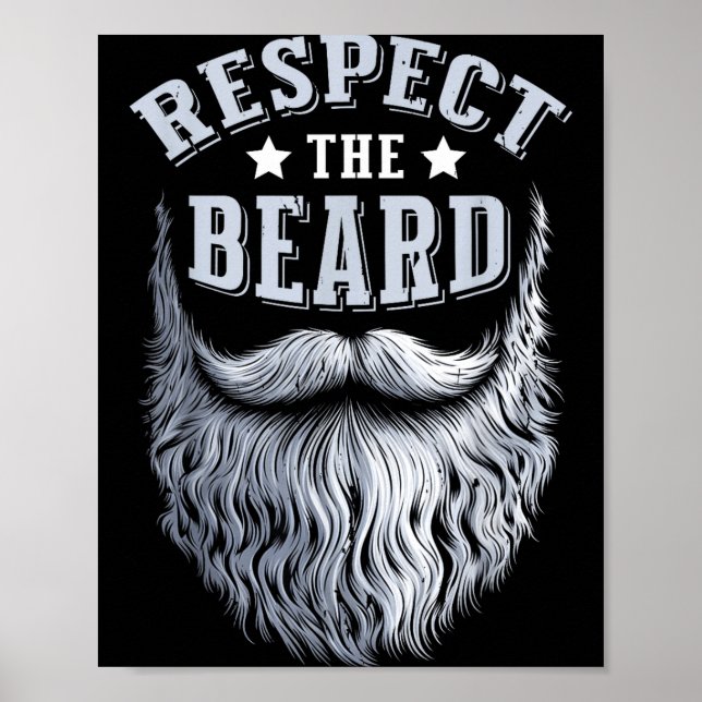 Affiche Respect The Beard Vintage Bearded Man Husband  (Devant)