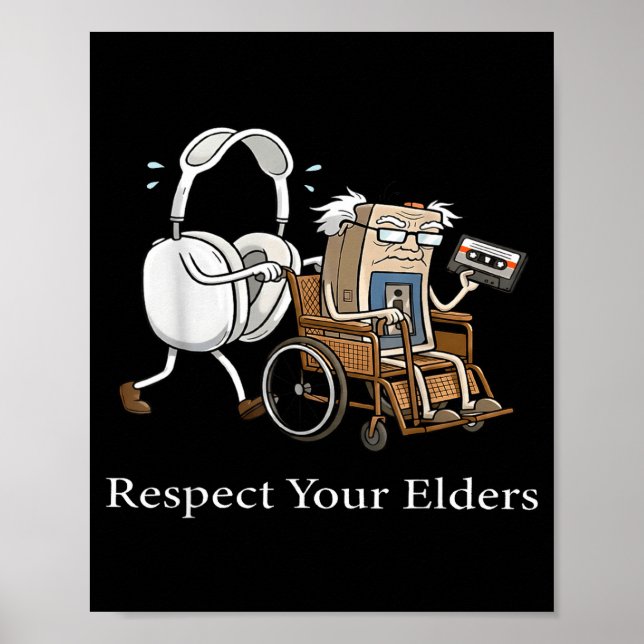 Affiche Respect Your Elders Retro Gaming Funny Gamer Contr (Devant)