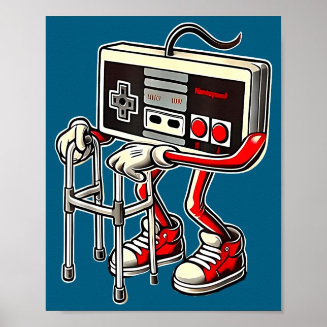 Affiche Respect Your Elders Retro Gaming Funny Gamer Contr (Devant)