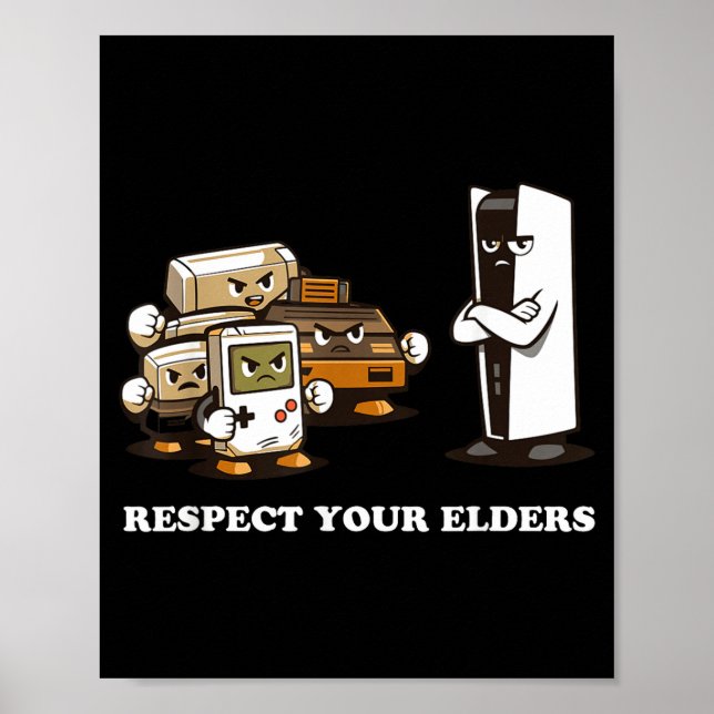 Affiche Respect Your Elders T Retro 90s Gaming  (Devant)
