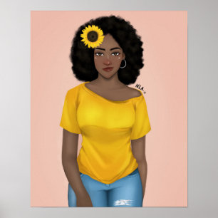 Affiche Respectez et protégez la femme de couleur