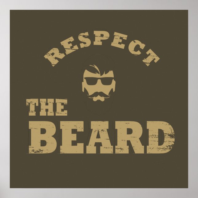 Affiche Respectez la barbe drôles de citations barbus (Devant)