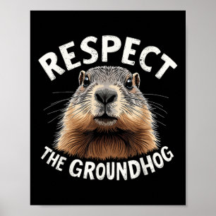 Affiche Respectez La Marmotte De Terre Célébrez La Journée
