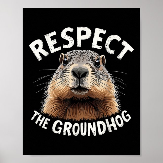 Affiche Respectez La Marmotte De Terre Célébrez La Journée (Devant)