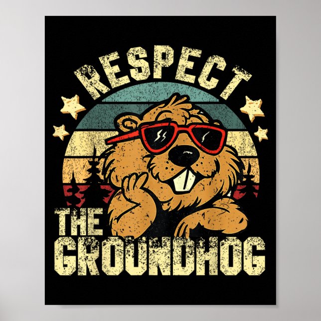 Affiche Respectez le jour de la marmotte Marmotte Vacances (Devant)