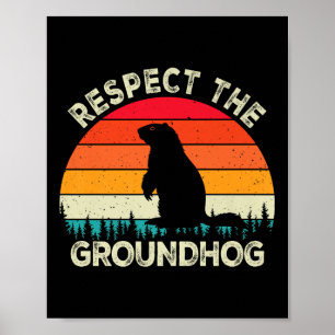 Affiche Respectez Le Jour De La Marmotte Rongeurs Cute Ret