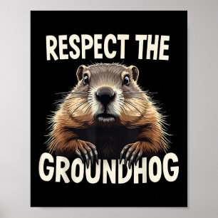 Affiche Respectez le marmotte de fond Célébrez l'anniversa