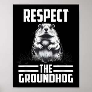 Affiche Respectez le marmotte de fond Célébrez le Jour de 