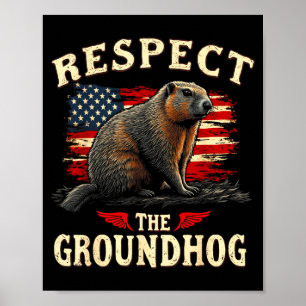 Affiche Respectez le marmotte Joyeuse journée de la marmot