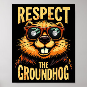 Affiche Respectez le marmotte Joyeuse journée de la marmot