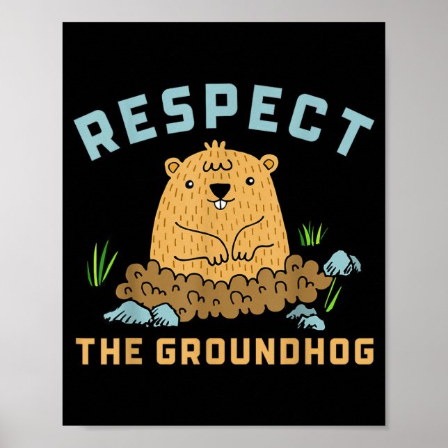 Affiche Respectez l'image drôle de marmotte de la marmotte (Devant)