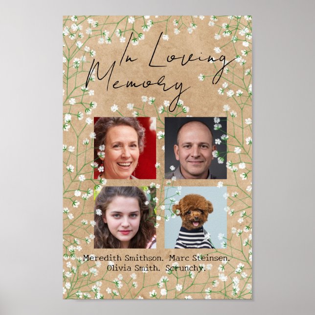 Affiche Respiration de Bébé Bohème Rustique Mariage en Mém (Devant)