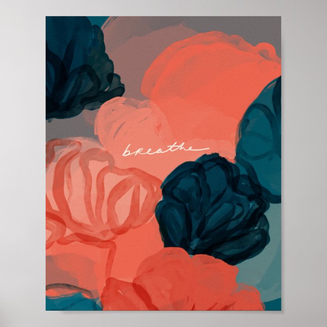 Affiche "Respire" Floral Abstrait (Devant)