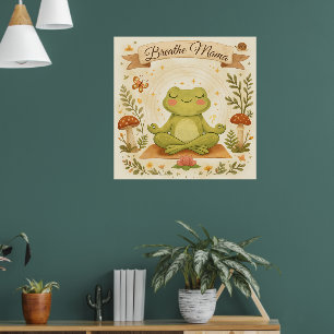 Affiche Respirer Maman Grenouille Mignonne Art de Pleine C