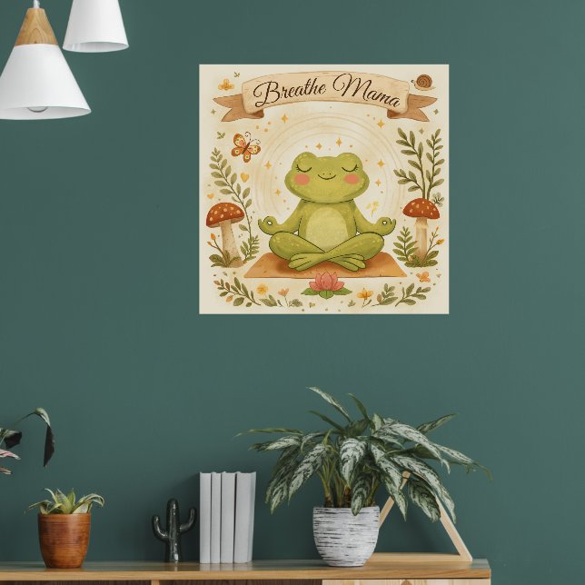 Affiche Respirer Maman Grenouille Mignonne Art de Pleine C (Salon 1)