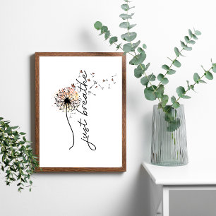 Affiche Respirer tout simplement Papillons de pissenlit