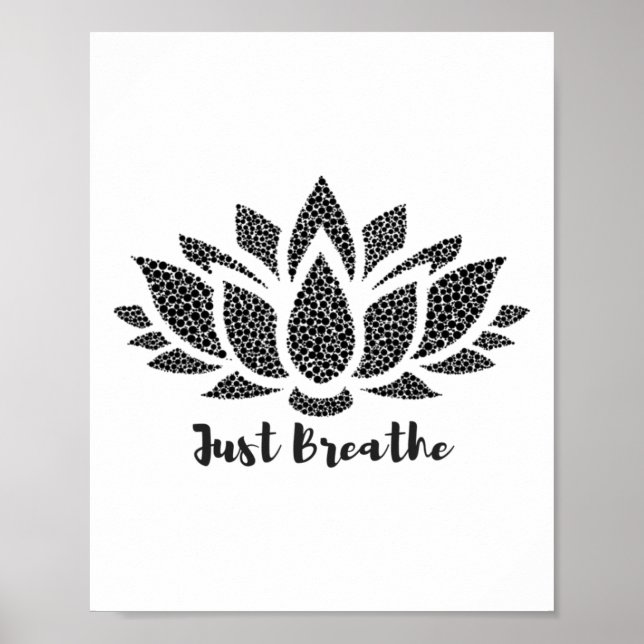 Affiche Respirez, Fleur de Lotus, Yoga  (Devant)