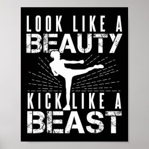Affiche Ressembler à Beauté Kick Comme Bête Kickboxer Athl