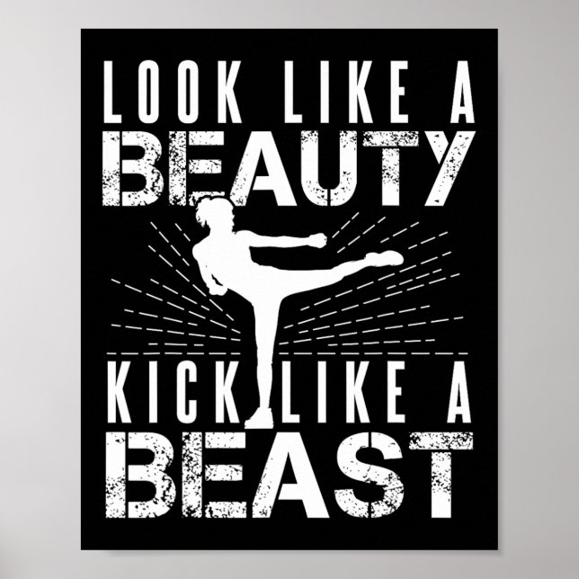 Affiche Ressembler à Beauté Kick Comme Bête Kickboxer Athl (Devant)