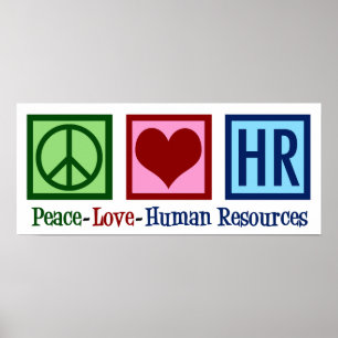 Affiche Ressources humaines Peace Love HR