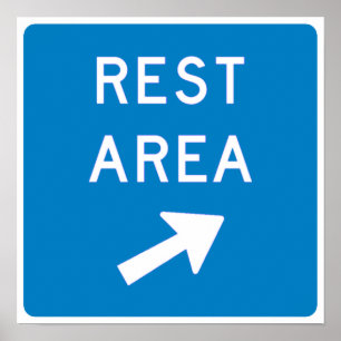 Affiche Rest Area Highway Sign