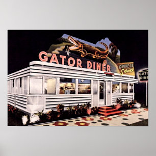 Affiche Restaurant de wagon-restaurant d'alligator de St